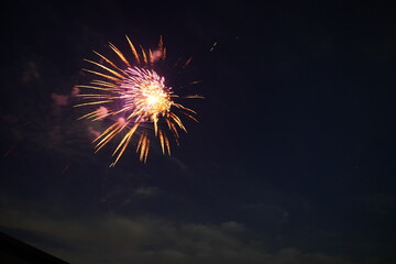 Fireworks being fired off in Wisconsin to celebrate the 4th of July independence day.