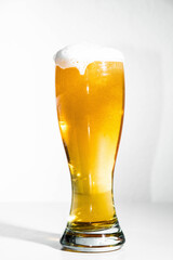 Product photo, a cold beer with white background
