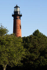 Fototapeta na wymiar Currituck Beach Lighthouse in Corolla North Carolina Outer Banks