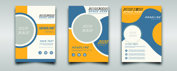 Yellow and Blue Business Flyer Poster Template Collection