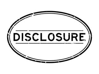 Grunge black disclosure word oval rubber seal stamp on white background