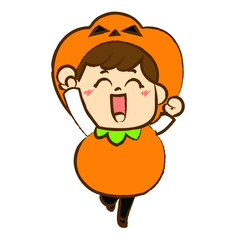 ジャックオランタンの仮装をした女の子