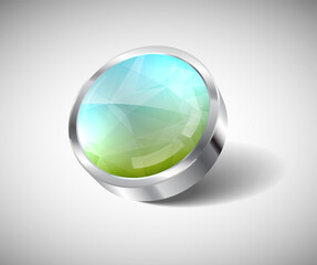 3d crystal button