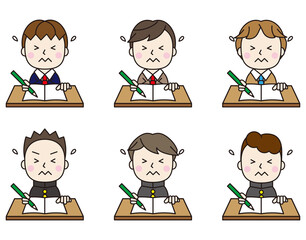 学生アイコン男子机セット18