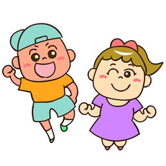 ジャンプする子供たち②