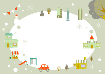 冬の街フレーム