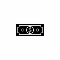 Dollar Money - White Outline icon vector isometric. Flat style vector illustration.
