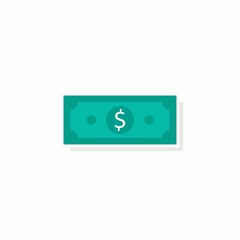 Dollar Money - White Stroke+Shadow icon vector isometric. Flat style vector illustration.