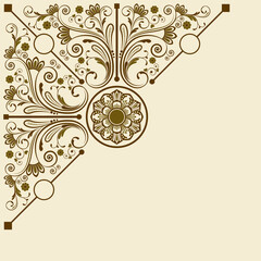 Vintage floral background with decorative flowers for design