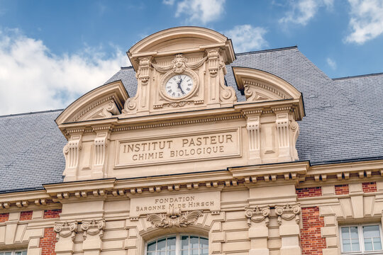 Paris, France - February 09 2020: Old building facade of the Pasteur institute in Paris