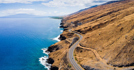Pali road on maui, facing the road to Lahaina. 