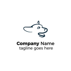 dog head logo design icon vector illustration simple line