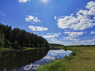 The rock "Manturov stone", national reserve, natural monument in Sverdlovsk region. Russia. Ideal for presentation about environment, nature and beautiful landscape