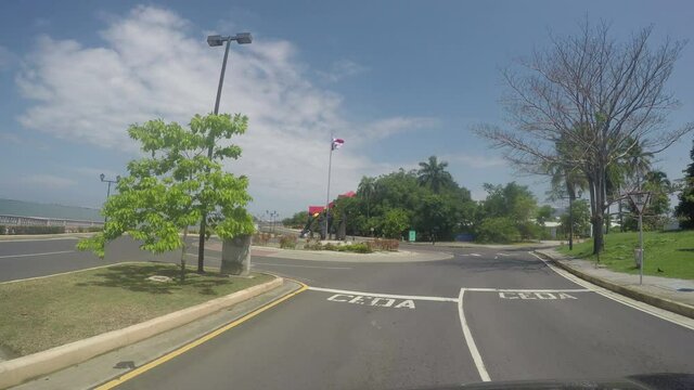 PANAMA, MAY 24, 2020: POV of main tourism area in Panama City empty due to coronavirus outbreak. (Covid - 19). Panama has the most strictly quarantine regulation comparing all countries of America.