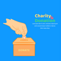 International Day of Charity, 5 September. donate conceptual illustration vector