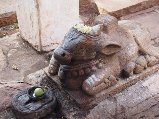 Fototapeta na wymiar Stone statue, Mahakuteshwara Temple, Badami, Karnataka, South India, India
