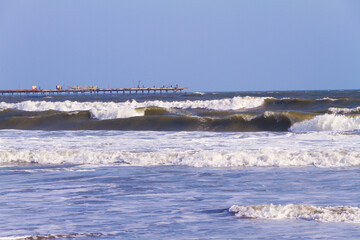 Waves and pier