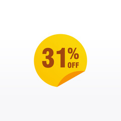 31 discount, Sales Vector badges for Labels, , Stickers, Banners, Tags, Web Stickers, New offer. Discount origami sign banner