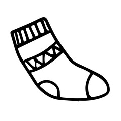 illustration of a warm knitted sock