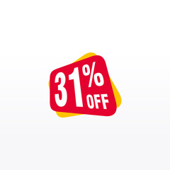 31 discount, Sales Vector badges for Labels, , Stickers, Banners, Tags, Web Stickers, New offer. Discount origami sign banner