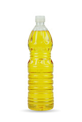 Cooking oil bottle isolated on white.