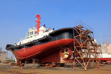 Ships under construction in shipyards, Luannan County, Hebei Province, China