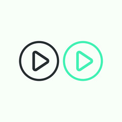 play icon on round button