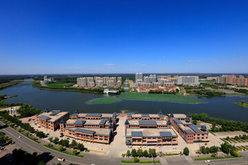 Fototapeta premium waterfront city architectural scenery, China