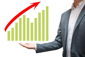 businessman with graph
