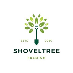 shovel tree sprout garden leaf logo vector icon illustration © gaga vastard