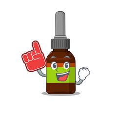 Liquid bottle in cartoon picture design with Foam finger
