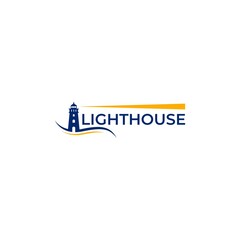 Lighthouse logo design template vector illustration