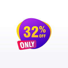 32 discount, Sales Vector badges for Labels, , Stickers, Banners, Tags, Web Stickers, New offer. Discount origami sign banner