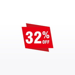 32 discount, Sales Vector badges for Labels, , Stickers, Banners, Tags, Web Stickers, New offer. Discount origami sign banner