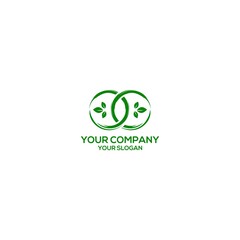Infinity Brush Leaf Logo Design Vector