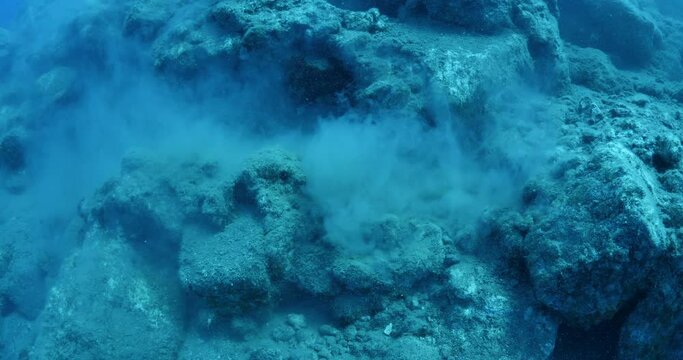 spawning of sponges underwater scenery mediterranean sea