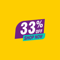 33 discount, Sales Vector badges for Labels, , Stickers, Banners, Tags, Web Stickers, New offer. Discount origami sign banner