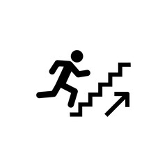 Man stairs icon. For web, business, finance and communication. Businessman run on graph, Business concept growth and the path to success and earning