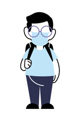 boy with mask going back to school