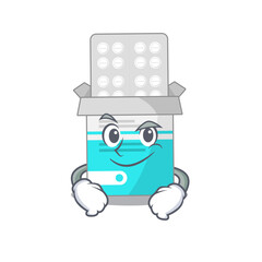 A cute caricature picture of medical medicine bottle having confident gesture