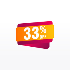 33 discount, Sales Vector badges for Labels, , Stickers, Banners, Tags, Web Stickers, New offer. Discount origami sign banner