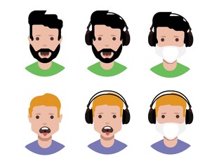 Avatars with medical face mask Surgical masks, face mask 