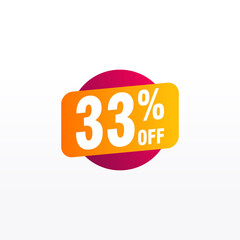 33 discount, Sales Vector badges for Labels, , Stickers, Banners, Tags, Web Stickers, New offer. Discount origami sign banner