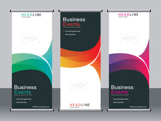 Business banner roll up set,standee banner template,Modern banner.