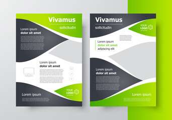 Fototapeta premium Flyer brochure design template cover green color