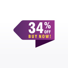 34 discount, Sales Vector badges for Labels, , Stickers, Banners, Tags, Web Stickers, New offer. Discount origami sign banner