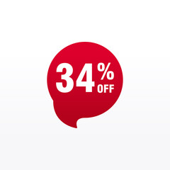 34 discount, Sales Vector badges for Labels, , Stickers, Banners, Tags, Web Stickers, New offer. Discount origami sign banner