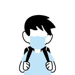 boy with mask going back to school