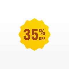 35 discount, Sales Vector badges for Labels, , Stickers, Banners, Tags, Web Stickers, New offer. Discount origami sign banner