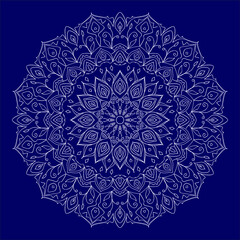 vector line art of round decorative mandala 